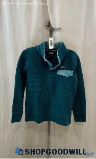 Patagonia Women's Teal Quilted Henley Sweatshirt - Sz XS