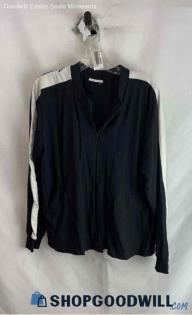 Zara Women's Black/White Sleeve Stripe Track Full Zip Jacket - Sz L