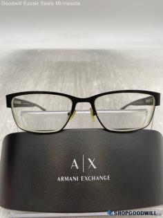 Armani Exchange Rectangle Prescription Black Plastic Eyeglasses