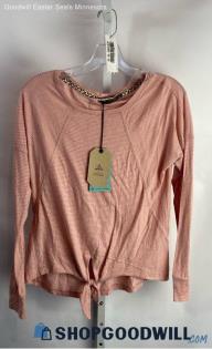 NWT PrAna Women's Pale Pink Front Tie Tech Long Sleeve Shirt - Sz XS