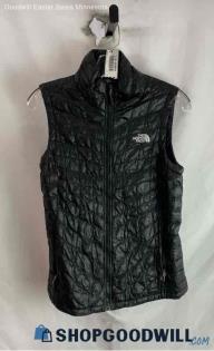 The North Face Women's Black Shiny Insulated Quilted Vest - Sz S