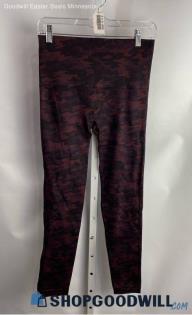 Spanx Women's Burgundy Camo Compression Ankle Leggings - Sz L