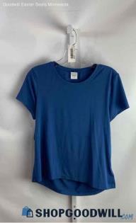 Athlet Women's Blue Short Sleeve Back Cut Out T-shirt - Sz S