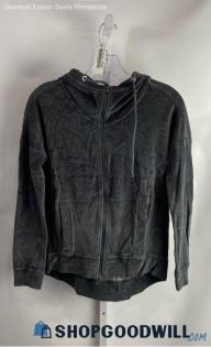 Athleta Women's Graphite Gray Velvet Full Zip Hoodie - Sz XXS