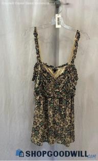 Torrid Women's Tan/Black Floral Tank Blouse - Sz 2