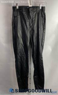 Zara Women's Black Faux Leather Skinny Ankle Pant - Sz S