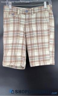 Fossil Men's Tan plaid shorts