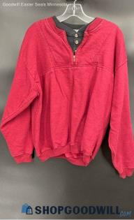 Blitzz Sportswear Men's Red LS Sweatshirt w/faux shirt underneath - Sz M