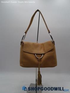 Alfani Beige Pebbled Leather Hobo Shoulder Bag Handbag Purse