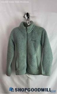 Columbia Women's Light Teal Full Zip Sherpa Sweater - Sz M