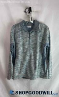 Columbia Women's Heather Blue Gray 1/2 Zip Fleece Sweater - Sz XL