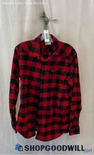 Columbia Women's Red/Black Plaid Flannel - Sz M