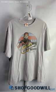 American Eagle Men's Light Gray Willie Nelson Graphic T-shirt - Sz XL