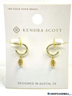 KENDRA SCOTT Gold-Tone Yellow Stone Dangle Earrings