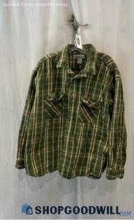 Carhartt Men's Green/Beige Plaid Long Sleeve Button Up Flannel - Sz 2X