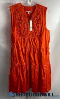 NWT Chico's Women's Sunset Orange Tiered Smock Top Dress - Sz 16