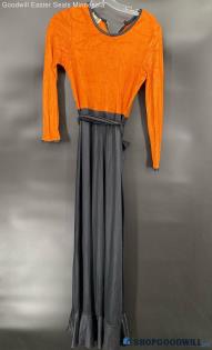 Big Scene Orange and Black Women's Maxi dress - Sz 14