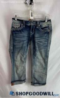 Rock Revival Women's Blue Wash Capri Jean - Sz 26