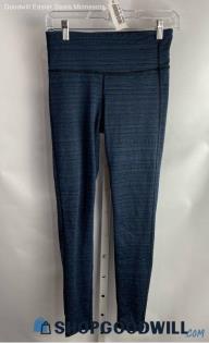 Athleta Women's Black/Blue Striped Knit Ankle Pant - Sz S