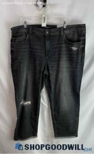 NWT Chico's Women's Black Distressed Boyfriend Ankle Jeans - Sz 20R