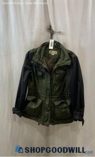 Michael Kors Women's Army Green/Black Utility Pocket Lightweight Jacket - Sz S