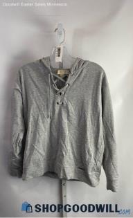 Michael Kors Women's Light Gray Lace Front Hoodie - Sz S