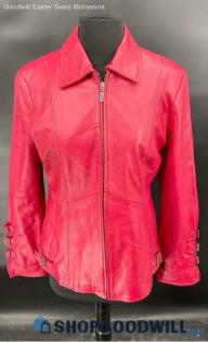 Pamela McCoy Women's Cherry Red Leather jacket - Sz S