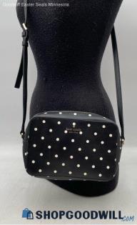 Kate Spade Harper Lily Dot Black/White Leather Crossbody Handbag/Purse