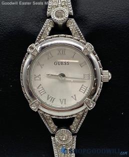 Women's GUESS Silver Tone Petite Crystal Watch