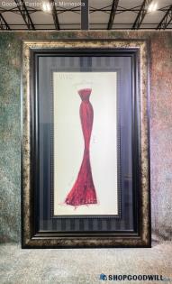 Red Divine Emily Adams Fashion Dress Gown Apparel Art Print Matted & Framed PUO