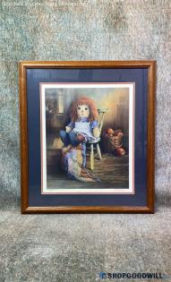 Annabel Jeff Martin Signed 122/500 Doll Apples Quilt Still Life Print Framed Art