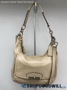 Coach Kristin Beige Satchel/Hobo Shoulder Bag Womens Leather Handbag/Purse