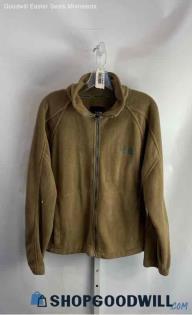 The North Face Men's Pale Brown Fleece Zip Up Sweater - Sz S