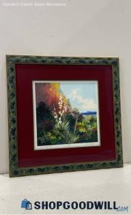 "Yucca Spring" Alix Stefan Signed Matted & Framed Watrclr Landscape Print 58/275