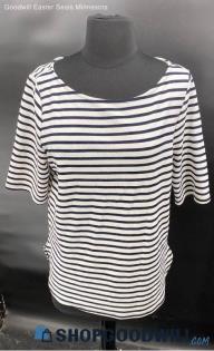 Casual Couture Women's Black & White Stripe Polyester shirt - Sz L