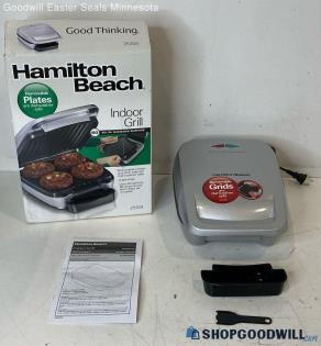 Hamilton Beach Indoor Grill Small For The Kitchen #G42 IOB Powered On