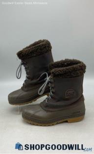 Sorel Men's Kaufman Canada Dark Brown Suede Snow Boots Sz 6