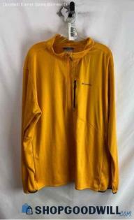 Columbia Men's Mustard Yellow Fleece Lined Tech Henley Sweatshirt - Sz XXL