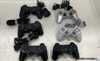 Lot Of 6 Controllers For Various PlayStation Consoles For Parts/Repair