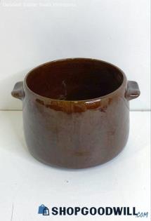 Vintage West Bend USA Glazed Stoneware Crock Bean Pot With Handles