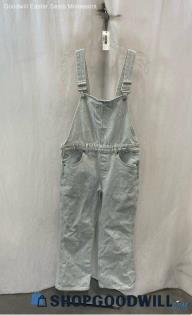 Zara Women's Blue/White Striped Denim Bib Overall - Sz M