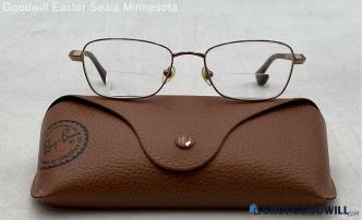 Michael Kors Amber Brown Metal/Acetate Pillow Frame Prescription Eyeglasses