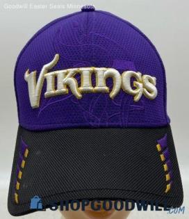 New Era Men's Vikings NFL Fitted Cap Black Purple Yellow Hat - Sz M