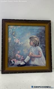 "Song of the Lark" 13x14" Framed Vintage Florence Lindsey Lithograph Print