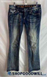 Rock Revival Women's Weathered Dark Blue Washed Bootcut Jeans - Sz 29