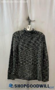 Columbia Women's Black Knit Wool Blend Mock Neck Sweater - Sz L