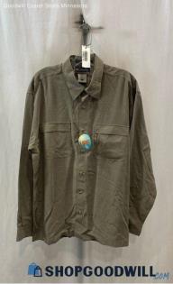 NWT Columbia Men's Gray Grid Patterned Tech Long Sleeve Shirt - Sz L