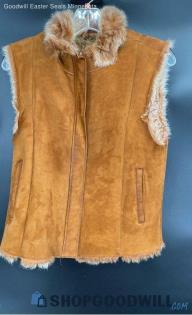 Rizal Women's Tan Faux suede vest