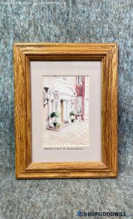 Nikki Signed Original "Garden Door At Glensheen" Painting Watercolor Matte Frame