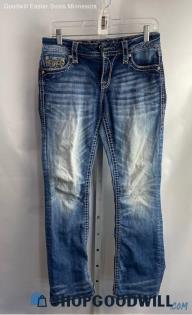 Rock Revival Women's Weathered Blue Mid-Rise Curvy Bootcut Jeans - Sz 25